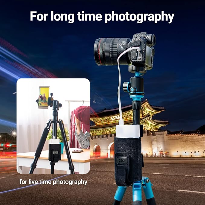 JJC Equipment Mounting Strap for Power Bank on Tripod for Long Time Photography,Remote/Off-Camera Flash Holder Strap for Photographer Videographer,Hard Drive/Computer Power/Smartphone Holder Strap - Image 6