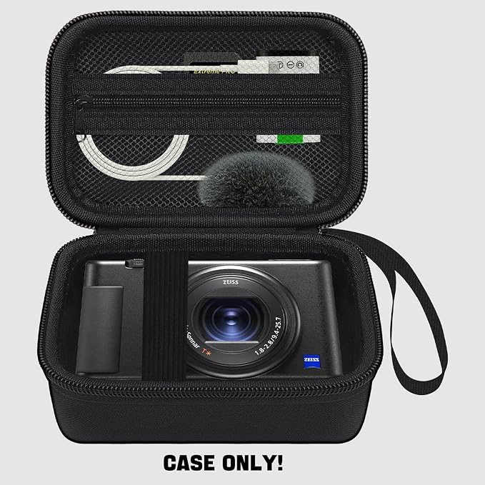 Hard Camera Case for Sony ZV-1/ ZV-1F/ ZV-1 II Digital Vlog Camera, Black | Protective Carrying Bag, Shockproof EVA Shell, Accessory Storage Zip Pocket, Compact Portable, Travel & Photography Use - Image 2