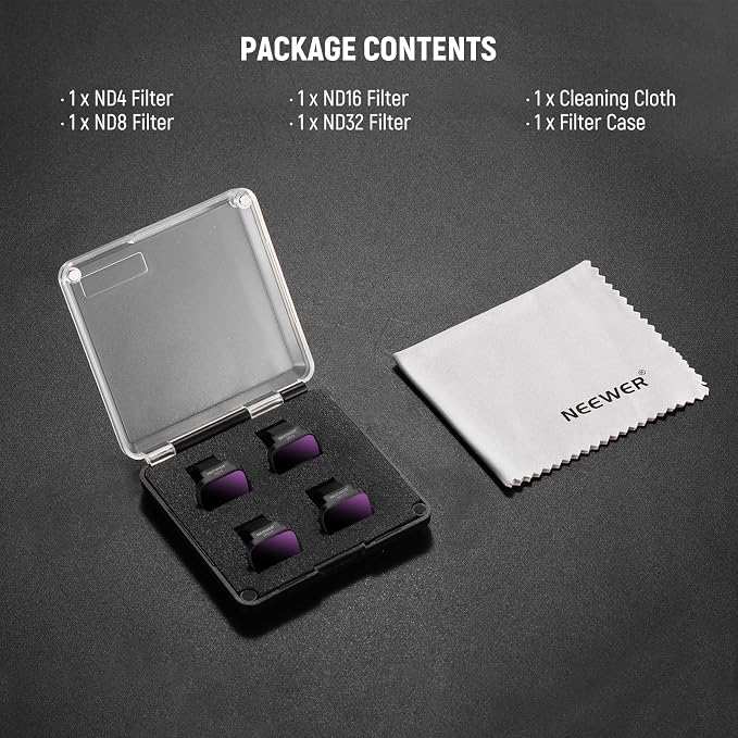 NEEWER ND Filter Set Compatible with DJI Mini 4K/2 SE/SE/2/Mavic Mini (4 Pack) ND4 + ND8 + ND16 + ND32 Snap On Multicoated HD Optical Glass Neutral Density Drone Camera Lens Filter Accessories, FL-B39 - Image 7
