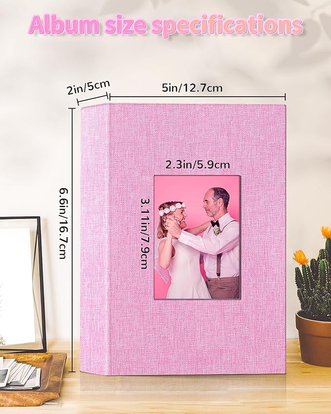 Artfeel Photo Album 4x6 with 100 Pockets,Slip-in Picture Albums,Linen Cover Memory Book with Front Window,White Page Vertical Photo Book for Wedding,Family,Anniversare,Baby,Vacation - Image 3