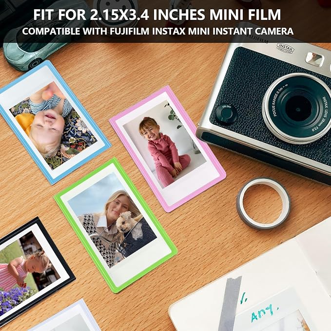 Mini Magnetic Picture Frame for Fujifilm Instax Mini Instant Camera | Fits Mini 13/12/11/41/SE/EVO Camera 2.15"x3.4" Films, Mini Magnet Picture Frames for Fridge, Home, School, Colorful, 20 Pack - Image 4