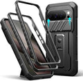 Dexnor for Google Pixel 10 Pro XL Case with Slide Camera Cover & 2 Front Frames & Built-in Screen Protector & Kickstand, Full-Body Shockproof Protective Cover Rugged Bumper Cases,Black(2025) by Dexnor