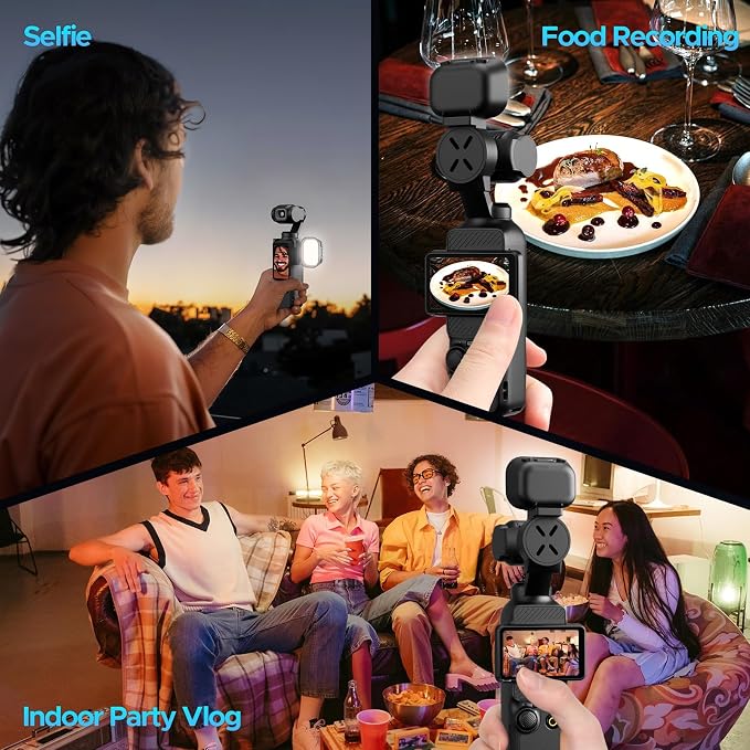 EMART Magnetic DJI Osmo Pocket 3 Light, LED Rechargeable Video Lighting | 3 Color & Brightness Levels, Magnetic Mount, Portable Mini Selfie Fill Light, Accessories for Xtra Muse Vlogging Recording - Image 8