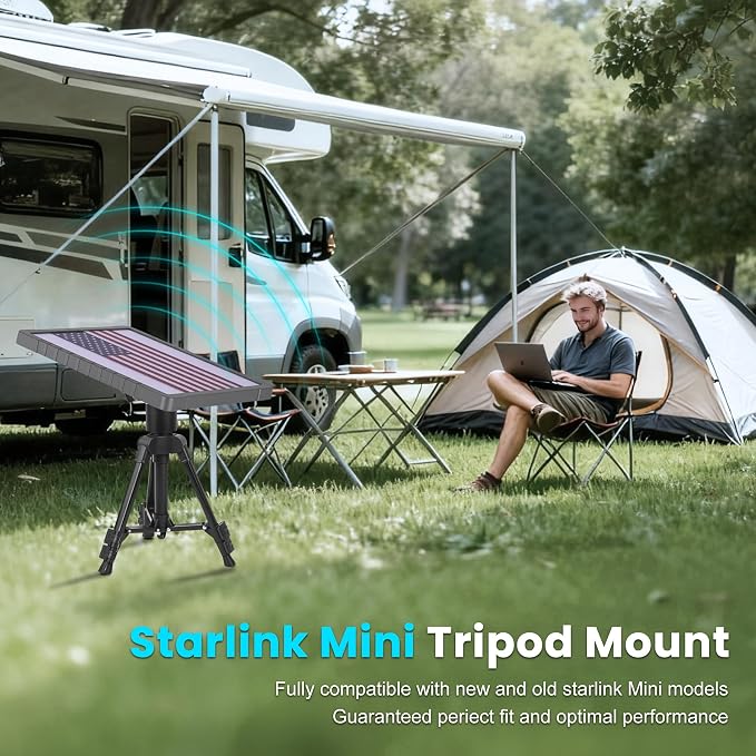 Starlink Mini Tripod Stand Mount with Aluminum Adapter Height Adjustable | for All Starlink Mini Models Portable Sturdy Starlink Mini Stand for Camping RV Travel Outdoor Setups - Image 5