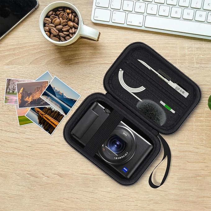 Hard Camera Case for Sony ZV-1/ ZV-1F/ ZV-1 II Digital Vlog Camera, Black | Protective Carrying Bag, Shockproof EVA Shell, Accessory Storage Zip Pocket, Compact Portable, Travel & Photography Use - Image 8