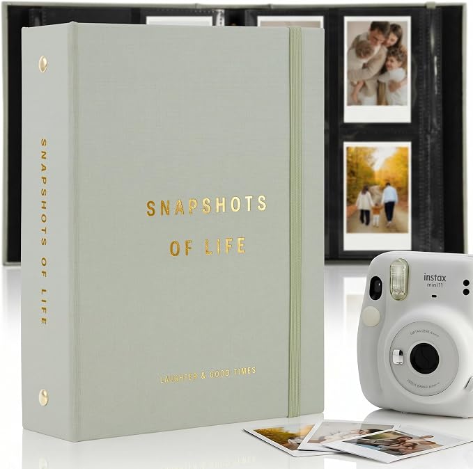 Beautiful Polaroid Photo Album for 2x3" Photos - Holds 240 Pictures | Safely Stores 240 Pictures of Unique Memories - The Perfect Instax Mini Compatible Book for Trading Collection Cards by ZICOTO