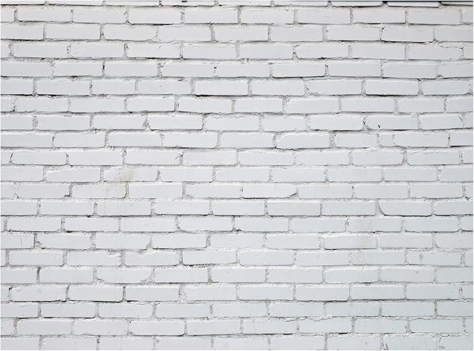 10 x 8ft White Brick Wall Backdrop Fabric Brick Photo Background | Large Polyester Brick Backdrop Cover for Photoshoot Home Fireplace Decoration, Newborn Birthday Party Decor by VitalCozy