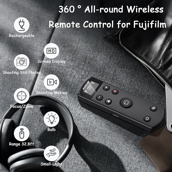 for Fujifilm Camera Rechargeable Shutter Release, Wireless Remote Control | Compatible with Fuji X-T30 II,X-S10,X-H2,X-H2S,X-T3,X-T4,X-T5,X-S20,X-T30,X-T50,X-M5,X100VI,X-E5,X Half - Image 3