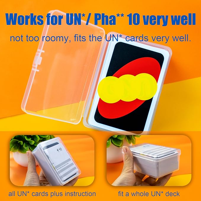 JINUPHION 4 Pcs Playing Card Case, Works for 112 Standard UN* Cards And Other Same Or Smaller Size Very Well, Plastic Clear Card Deck Box Storage,4 1/2" ×3 1/4" ×1 1/8" (NO Cards) - Image 3