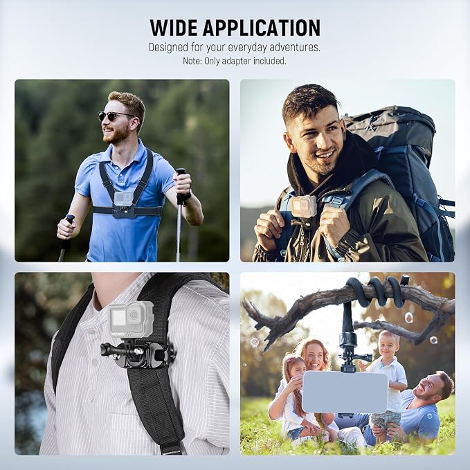 NEEWER Action Camera Tripod Mount Adapter with 1/4", Aluminum Alloy, GP-81 | Accessories Compatible with Insta360 Luna Ultra X5 AcePro GoPro Hero 13 DJI Osmo 360 Action 6 5 Pro Pocket 3 4 4P Xtra Muse - Image 8