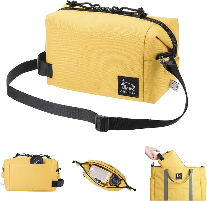 Hakuba (Amazon.co.jp Exclusive) HAKUBA Camera Bag, Chululu Renew, Inner Pouch, M, Mustard AMZSCH-REIPMMT, Sustainable Inner Bag with Recycled Material, Camera Case, Handle Included, Shoulder Strap by HAKUBA