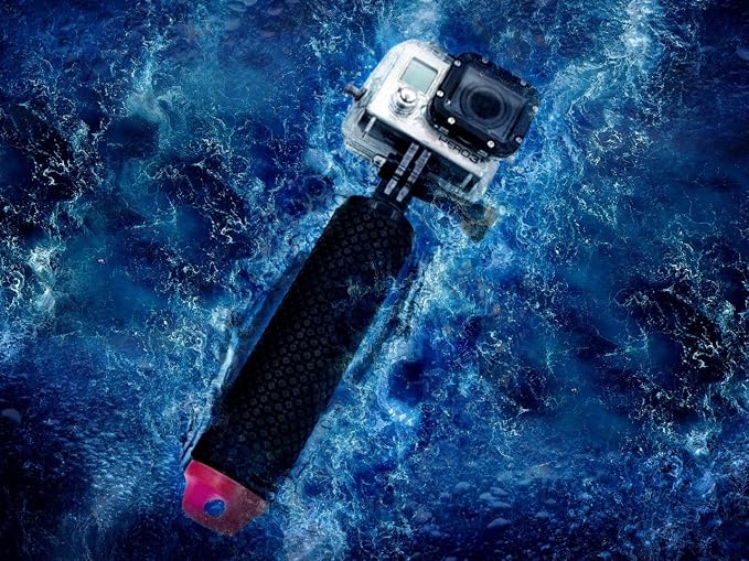 Floating Hand Grip Waterproof Monopod for GoPro Hero 13 12 11 10 9 8 7 6 5 | Compatible With Insta360 Hero Session Handler & Handle Mount Accessories Kit for Water Sport & Action Cameras (Rose Red) - Image 3