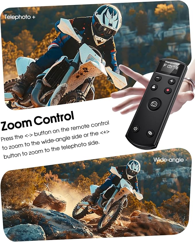 for Fujifilm Camera Remote Control, Hanpusen Rechargeable Wireless Shutter Release with OLED Screen for Fujifilm X100 VI/X-M5/X-T30 II/X-E5/X-T5/X half/X-H2S/X-T30/X-T4/X-T3/X-S20/X-S10/X-T50/X-H2 - Image 3
