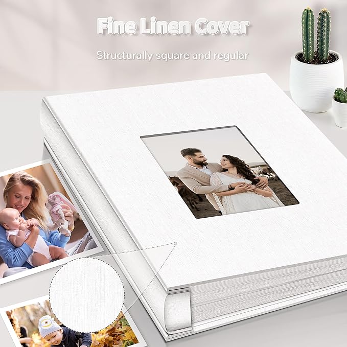 Artfeel Photo Album 4x6 with 600 Pockets,Slip-in Picture Albums,Linen Cover Memory Book with Front Window,White Page Vertical Photo Book for Wedding,Family,Anniversare,Baby,Vacation - Image 6