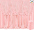 8 Panels Blush Pink Backdrop Curtains for Wedding Party Wrinkle Free Backdrops Curtain Drapes Fabric Decorations Photo Back Drop Cloth for Baby Shower Photography Stage Reception 40ft(W) x 12ft(H) by Tao-GePartyDecorations