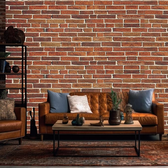 10x 8ft Dark Red Brick Wall Backdrop Fabric Photo Background | Large Polyester Brick Backdrop Cover for Photoshoot Home Fireplace Decoration, Newborn Birthday Party Decor - Image 3