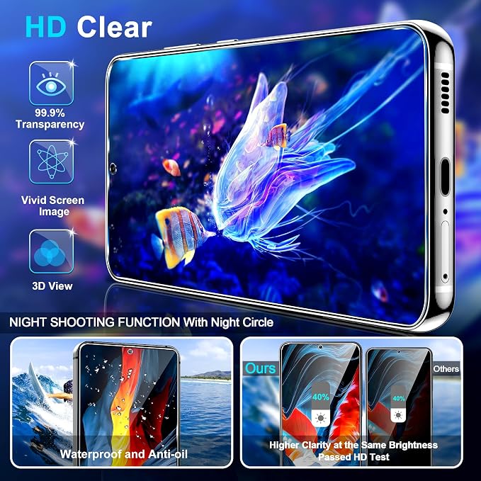 3 Pack Privacy Screen Protector for Google Pixel 11 Pro Tempered Glass + 2 Pack Camera Lens Protector, True 25°Anti Spy, 9H Hardness, Fingerprint Unlock, Case Friendly Bubble-Free 6.3 Inch - Image 5