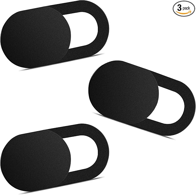 Yilador Webcam Cover (3 Pack), 0.03 inch Ultra Thin Laptop Camera Cover Slide for iPhone iPad MacBook Pro Computer iMac Cell Phone PC Accessories Camera Blocker Slider, Great for Privacy - Black by ElevateYourLife