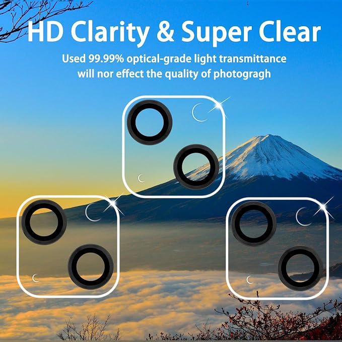 Dengduoduo 3 Pack Tempered Glass Camera Lens Protector for iPhone 15 6.1" & for iPhone 15 Plus 6.7", Ultra HD, 9H Hardness, Anti-Scratch, Case Friendly, Easy to Install [No Affect on Night Shots] - Image 3