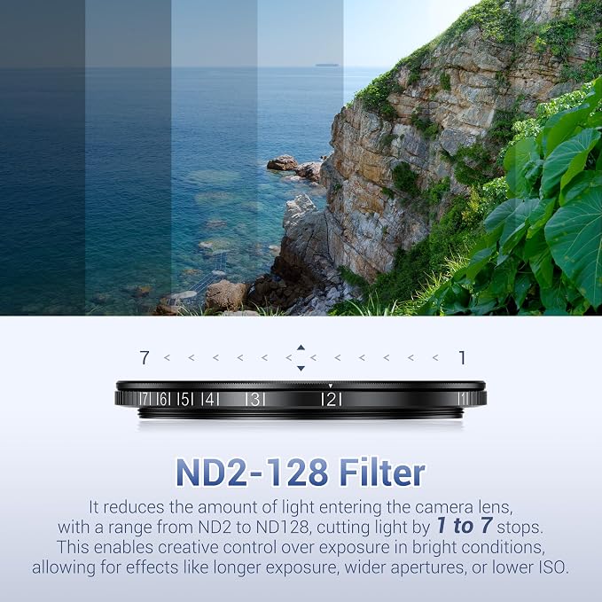 Upgraded 67mm Variable ND2-128 ND Filter Mount Kit w Magnetic Phone Camera Grip & Storage Pouch for iPhone 17 Air 16 Pro Max, Neutral Density Lens Filter Adapter Set w Cold Shoe &1/4''Hole(NO Tripod) - Image 5