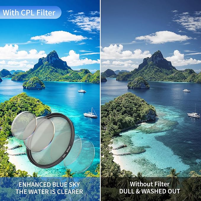 67mm CPL Filter for Phone/DSLR, HD Circular Polarizer Polarizing Filter, Lens Attachment for iPhone 17 16 15 14 13 12 Samsung Galaxy Pixel and Other Phones/Camera, Eliminate Reflections - Image 7