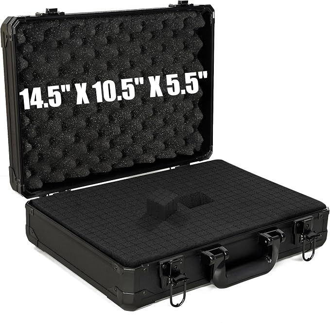 15 Inch Hard Carrying Storage Case | Ideal for Microphone & Camera Gear Transportation, DJ Mixer Case with Customizable Pre-Diced Foam, 15 X 11 X 4.3 Inch, Black by ITHWIU