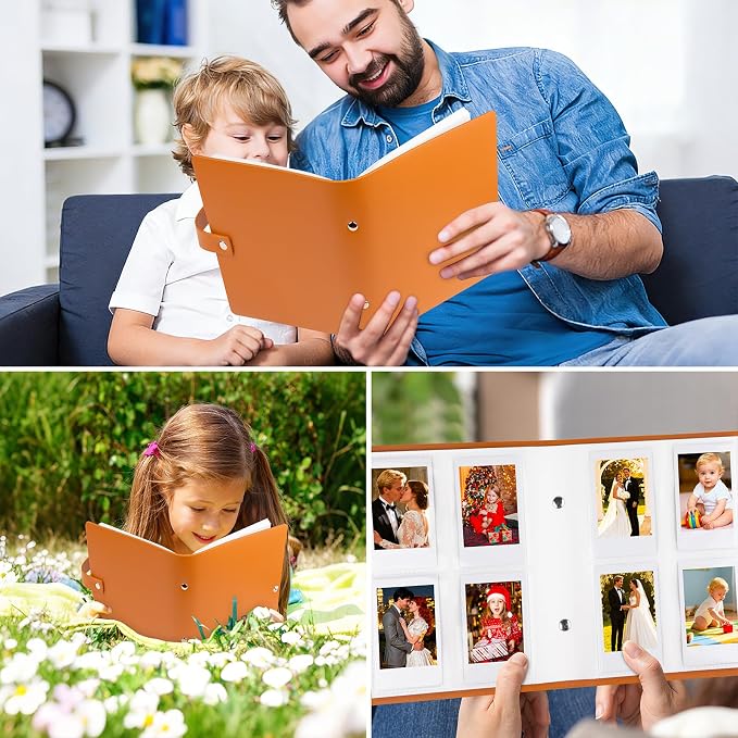 Ruibytree 320 Pockets Album for Instax Mini & Polaroid 2x3" Pictures, Brown | Gift-Ready Packaging, PU Leather Cover, Acid-Free Pages, Side-Loading Clear Pockets, Durable Binding, Easy Photo Viewing - Image 9
