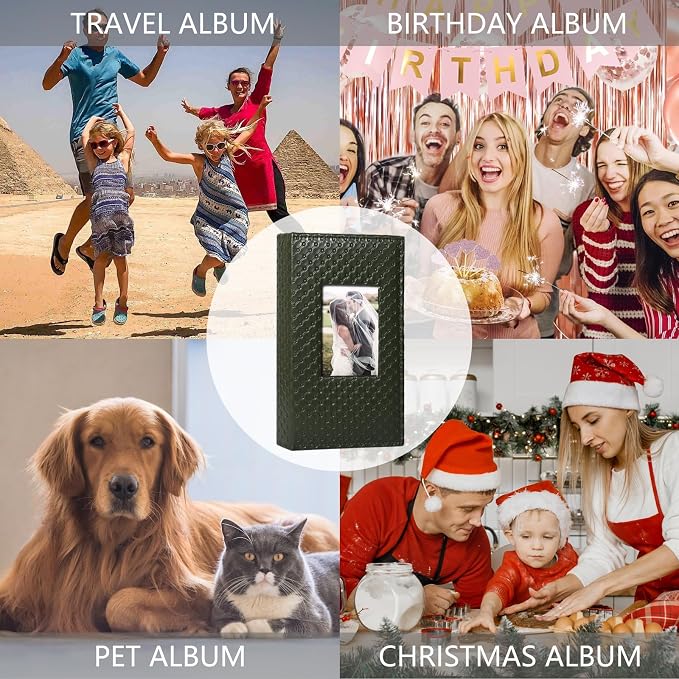RECUTMS Photo Album 4x6 Pictures, 300 Pockets Large Capacity Picture Album | Acid-Free Black Pages, Leather Cover, Horizontal Pockets, Custom Photo Cover, Perfect for Wedding, Family&Trave - Image 6
