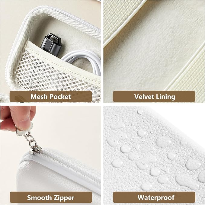 Digital Camera Case for KODAK PIXPRO FZ55/FZ45, Case Only, White | Fits CAMKORY DC403 and Canon PowerShot ELPH 360 HS Compact Digital Cameras, Small Hard Shell Camera Pouch with Mesh Pocket - Image 6