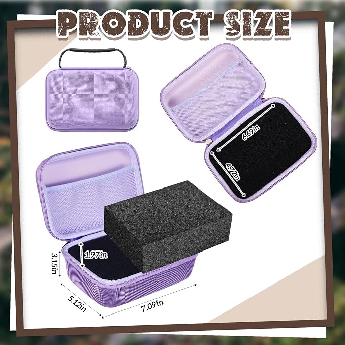 Relaxweex Hard Case with Foam, 7.1 X 4.7 X 3.1 Inch, Purple | EVA Waterproof Shockproof Case, Customizable Foam for Camera Electronics Instruments, Digital Products, with Knife - Image 2