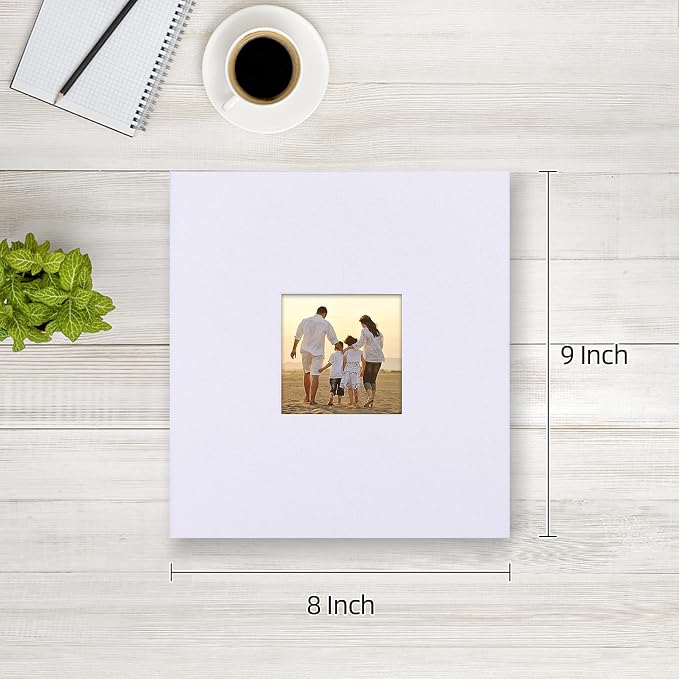 potricher Photo Album 4x6 Pictures, 200 Pockets, Linen Cover, White | Linen Cover, Front Window, Large Capacity 4x6 Picture Albums, Photo Book for Family, Wedding, Anniversary, Baby, Keepsake - Image 2