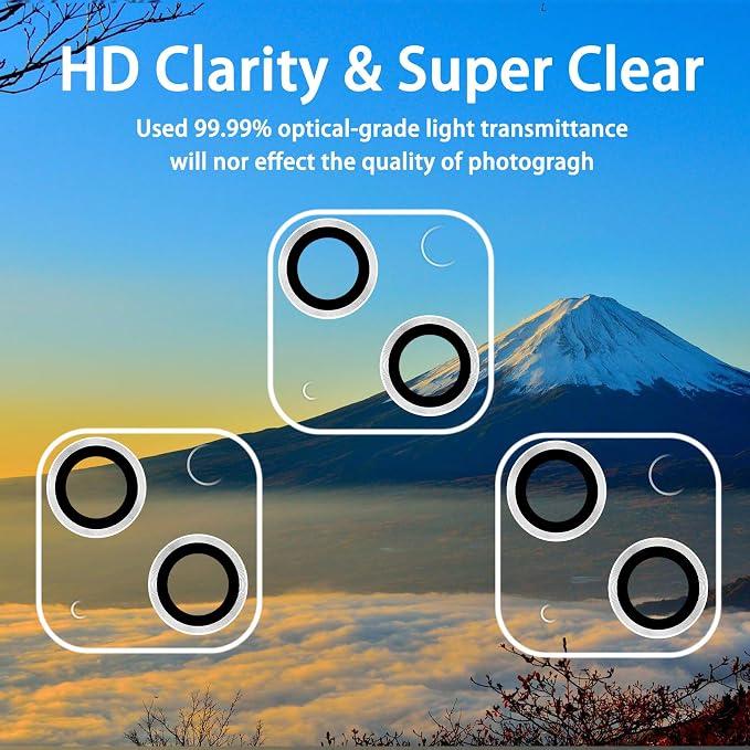 Dengduoduo 3 Pack Tempered Glass Camera Lens Protector for iPhone 13 6.1" & iPhone 13 Mini 5.4", Ultra HD, 9H Hardness, Anti-Scratch, Case Friendly, Easy to Install [No Affect on Night Shots] - Image 3