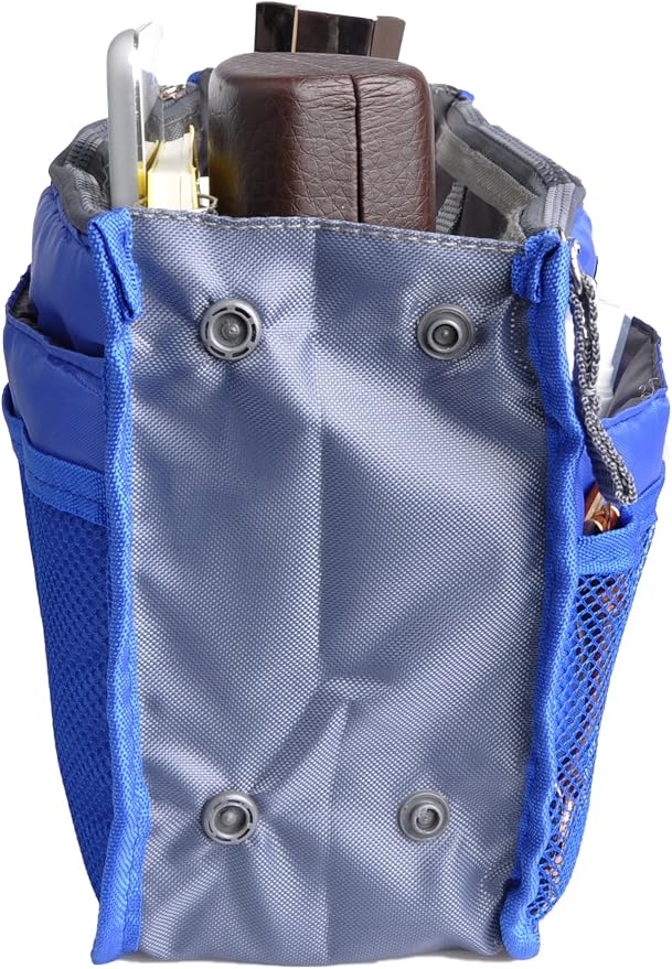 Vercord Purse Organizer Insert for Handbags Bag Organizers Inside Tote Pocketbook Women Nurse Nylon 13 Pockets Sapphire Blue Large - Image 5