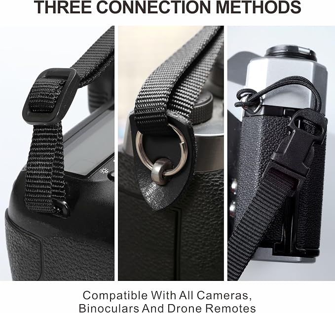 Padwa Lifestyle Camera Strap - 2" Full Grain Leather Ends Camera Straps for Photographers, Vintage Embroidered Cotton Weave Soft Suede Fabric Padded Strap Quick Release fits All Cameras - Image 4