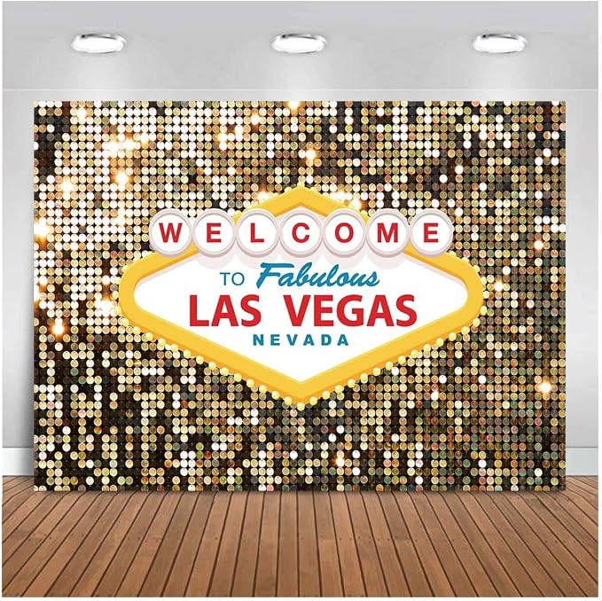 Welcome to Las Vegas Party Photography Backdrops 7x5ft Fabulous Casino Poker Movie Themed Photo Background Vintage Costume Dress-up Birthday Prom Ceremony Baby Shower Banner Supplies Props Vinyl - Image 5