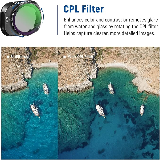 NEEWER ND Filter Set Compatible with DJI Mini 3 / Mini 3 Pro, CPL ND8 ND16 ND32 ND64 ND128 Neutral Density Filter Drone Video Photography Accessories, 6 Pack | CPL, ND8, ND16, ND32, ND64, ND128, Neutral Density Filter, Drone Camera Accessories, for Vid... - Image 4