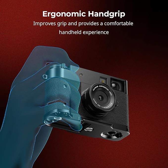 SmallRig X Half L-Shaped Grip for FUJIFILM X Half Camera, Built-in Quick Release Plate for Arca, Lightweight Ergonomic Silicone Handle with Hot Shoe Cover (Black) - 5332 - Image 4