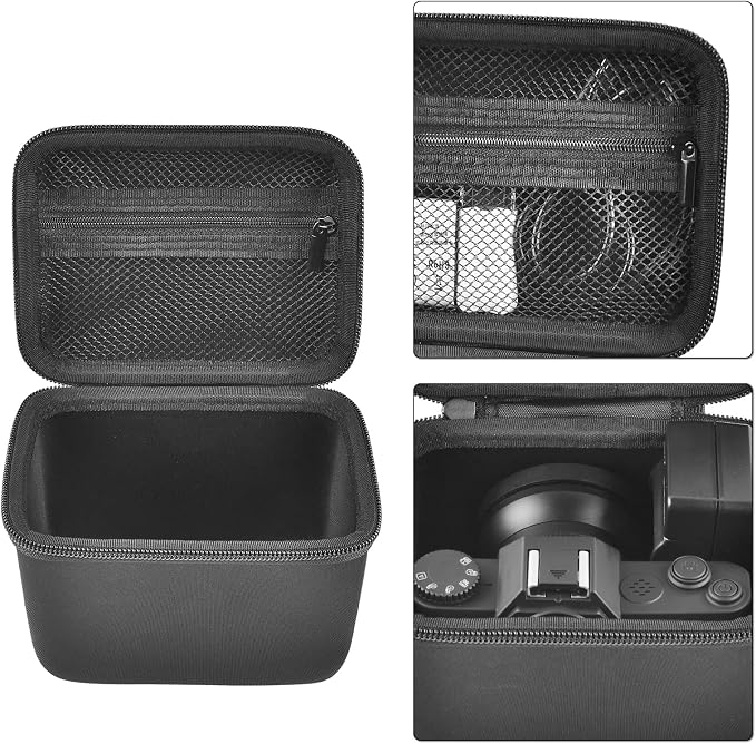 Comecase Vlogging Camera Case for Duluvulu/for VJIANGER 4K Digital Cameras | Mesh Pocket for Charging Cables and Batteries, Travel Storage for Vloggers, Parties and Camping (Black) - Case Only - Image 4