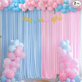 Pink Blue Backdrop Curtains for Gender Reveal Boy or Girl Parties Wrinkle Free Photo Curtains Backdrop Drapes Fabric Decoration for Birthday Party Baby Shower 5ft x 8ft,2 Panels by Tao-GePartyDecorations