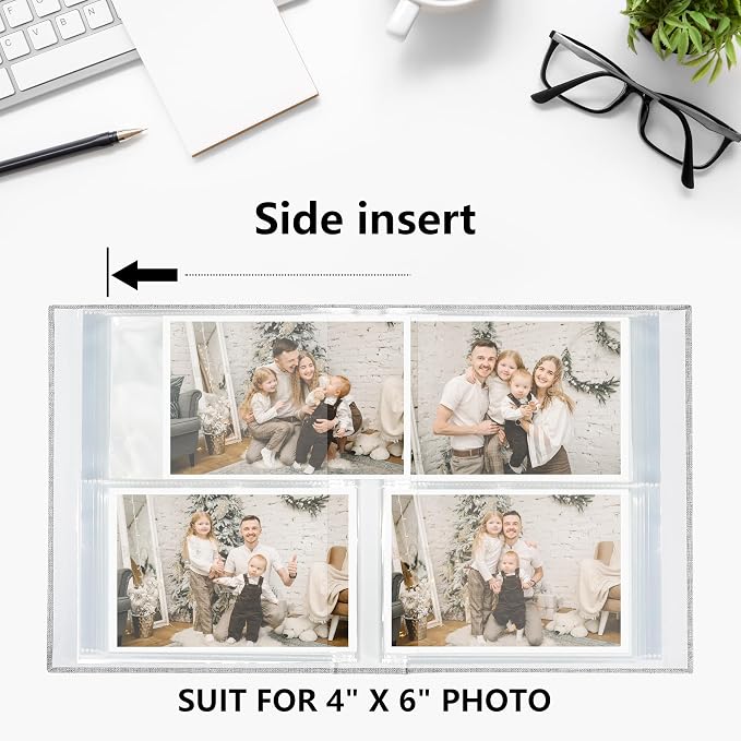 Vienrose 4x6 Small Photo Album, 2 Pack, 200 Photos, Black | Linen Cover, Mini Photo Album, Baby Memory Book, Wedding Family Travel - Image 5