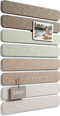 Fluxynara 13" x 2" Felt Wall Panels, Linen Dusk | 8-Pack Includes 50 Push Pins and Adhesive Tabs for Photos, Notes and Decor in Bedroom Doors, Home Office or Studios by FLUXYNARA