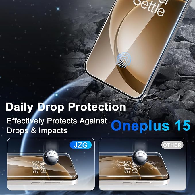 2+2 Pack for OnePlus 15 Screen Protector and Camera Protector | Clear 9H tempered glass designed to support fingerprint unlock, with bubble-free installation and a case-friendly fit - Image 4
