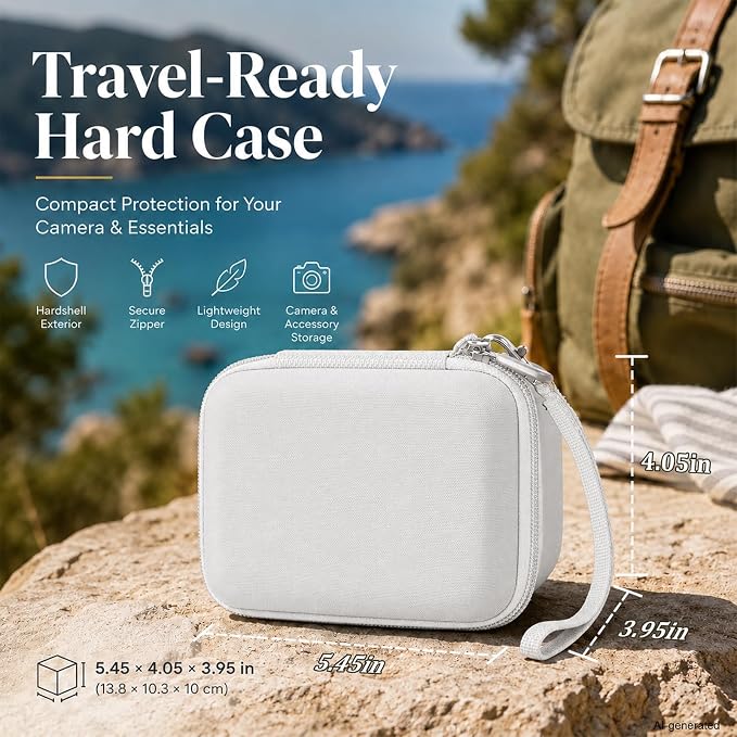 Comecase Vlogging Camera Case for Duluvulu/for VJIANGER 4K Digital Cameras | Mesh Pocket for Charging Cables and Batteries, Travel Storage for Vloggers, Parties and Camping (White) - Case Only - Image 5