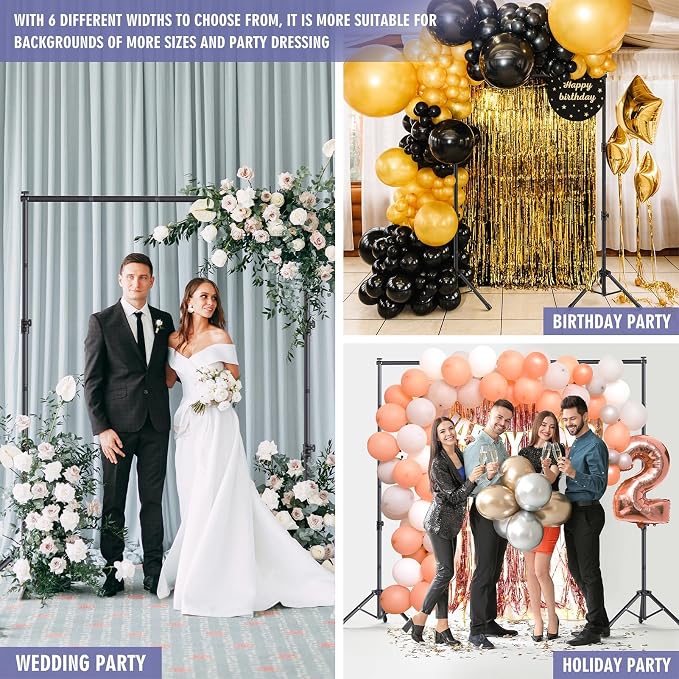 Backdrop Stand Kit - 6 Widths, 10x7.5ft Adjustable Background Stand for Parties & Studio Photography - Image 5