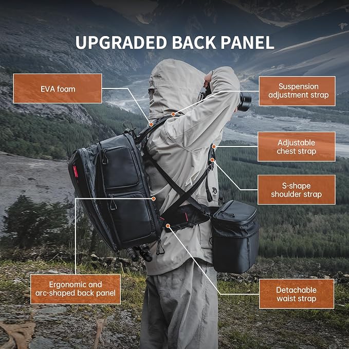 PGYTECH OneMo 2 35L-45L Camera Backpack with Shoulder Bag for 17" Laptop | Waterproof DSLR Camera Pack for Canon/Nikon/Sony, Extra Large Photography Bag, Drone Backpack for DJI Mini 3 Pro/Mavic 3/ FPV - Image 3