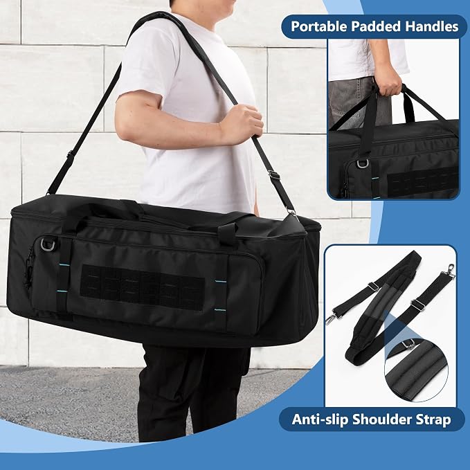 samdew 30'' Tripod Travel Bag, Photo Studio Equipment Case, Soft Bag Only | Large Photography Organizer with Secure Buckles & Lens Storage Pocket, for Light Stand, Monopod, Mic Stand, Camcorder & More - Image 5