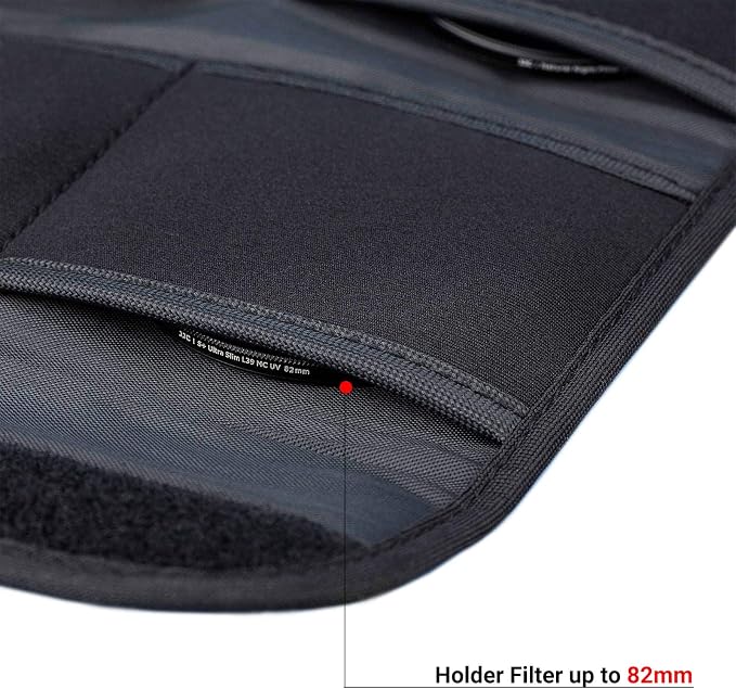 JJC 4 Pockets Lens Filter Case for Filter Up to 82mm (37mm 40.5mm 43mm 46mm 49mm 52mm 55mm 58mm 62mm 67mm 72mm 77mm),Foldout Filter Pouch with Microfiber Cleaning Cloth,Photography Filter Holder Bag | Photography Lens Filter Holder Bag for 37mm 4.5mm 4... - Image 2