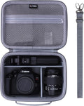 Small Camera Case Bag for Canon EOS Rebel T7/R50//R100 DSLR Camera Gray | Hard Carrying Travel Case for Canon EOS Rebel T7/R50//R100/R6 Mark II/R8/R6 Mark III/R50 V/T6/R10/R5 Mark II DSLR SLR Camera by LTGEM