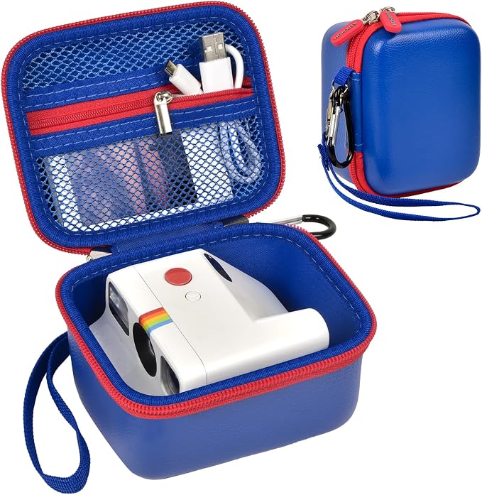 ANKHOH Case for Polaroid Go Gen 2/3, for Polaroid Go 9035/9071/9070 | PU shell with padded interior and removable wrist strap stores film, photos and cables, Case Only by Ankhohstoragehardcase