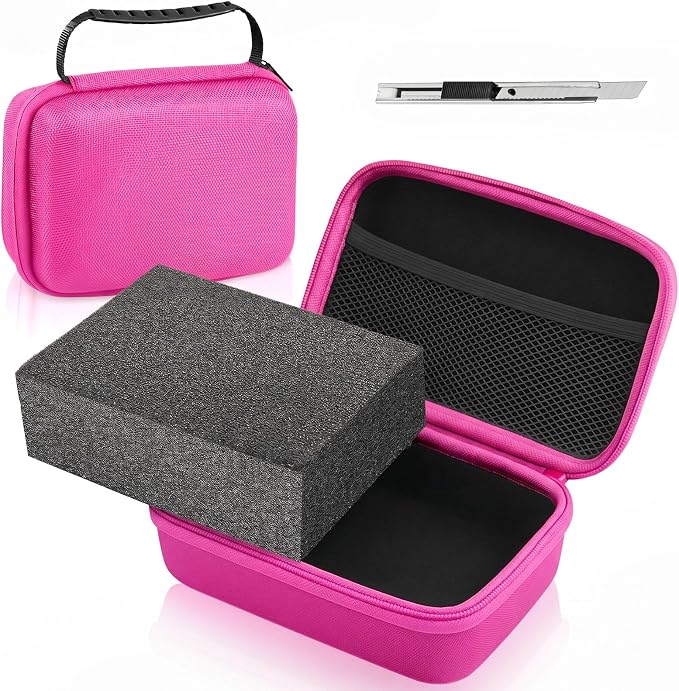 Relaxweex Hard Case with Foam, 11 X 7.8 X 4.3 Inch, Fuchsia | EVA Waterproof Shockproof Case, Customizable Foam for Camera Electronics Instruments, Digital Products, with Knife by Relaxweex